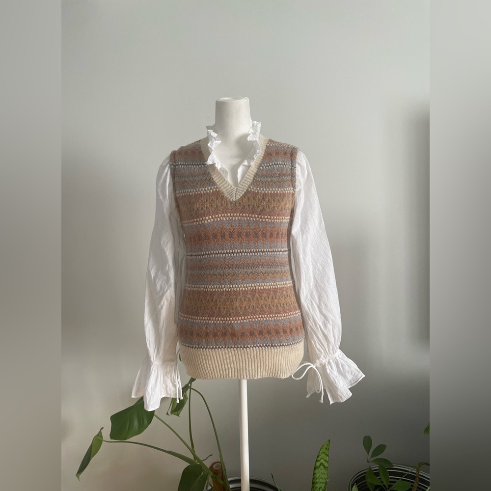 Vintage 70s A Fashion Import Fair Isle Print Vest